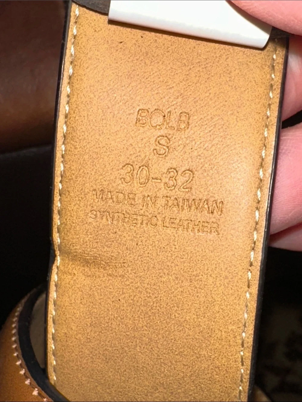 Stafford Men's Brown faux Leather Belt with cut out details